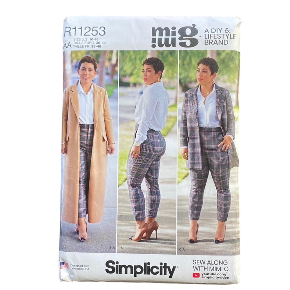 SIMPLICITY Pattern R11253 Mimi G Style Coat & Pant Size 10-18 Sewing UNCUT